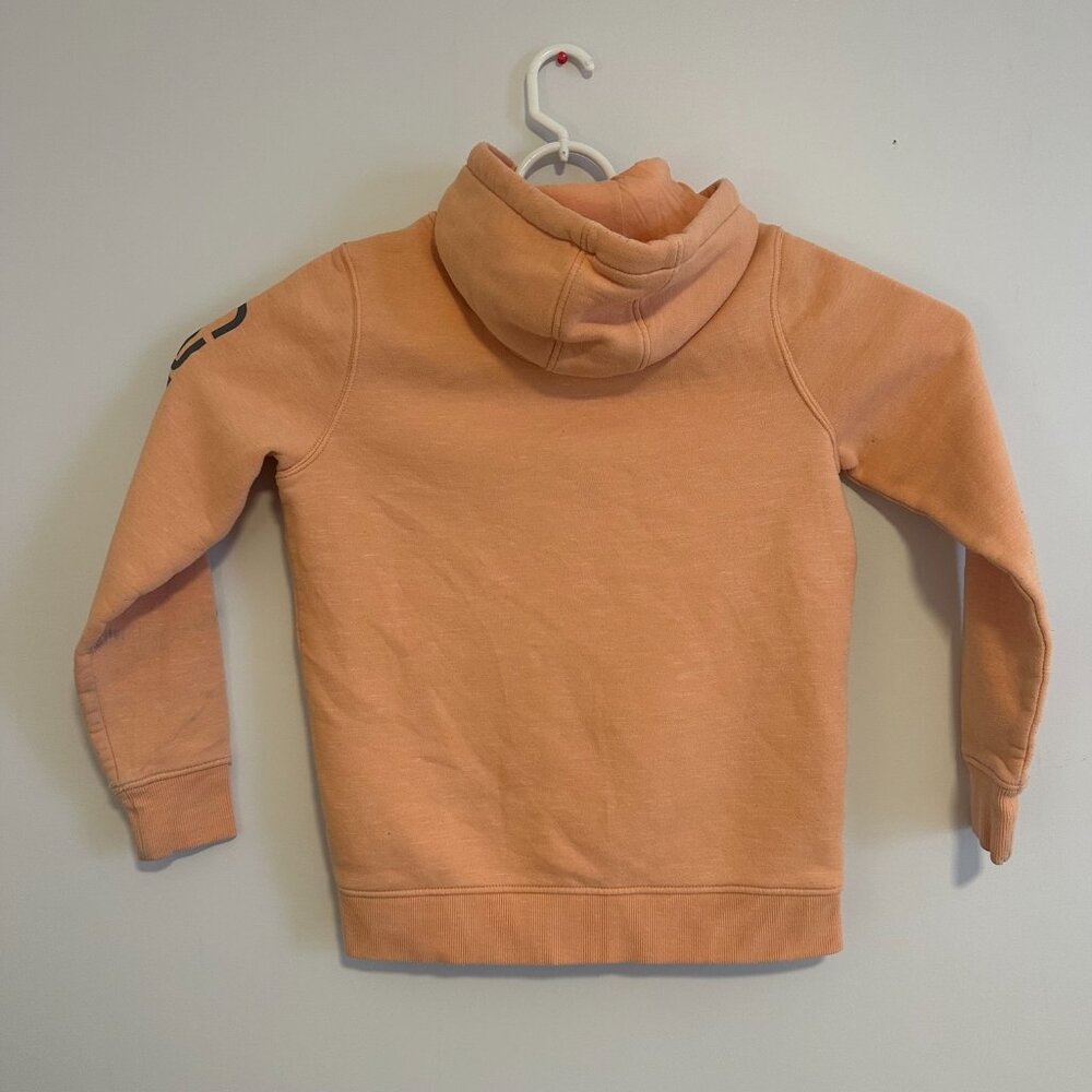 Carhartt Hoodie Sweatshirt Mens Medium Orange Distressed Long Sleeve - Picture 2 of 7